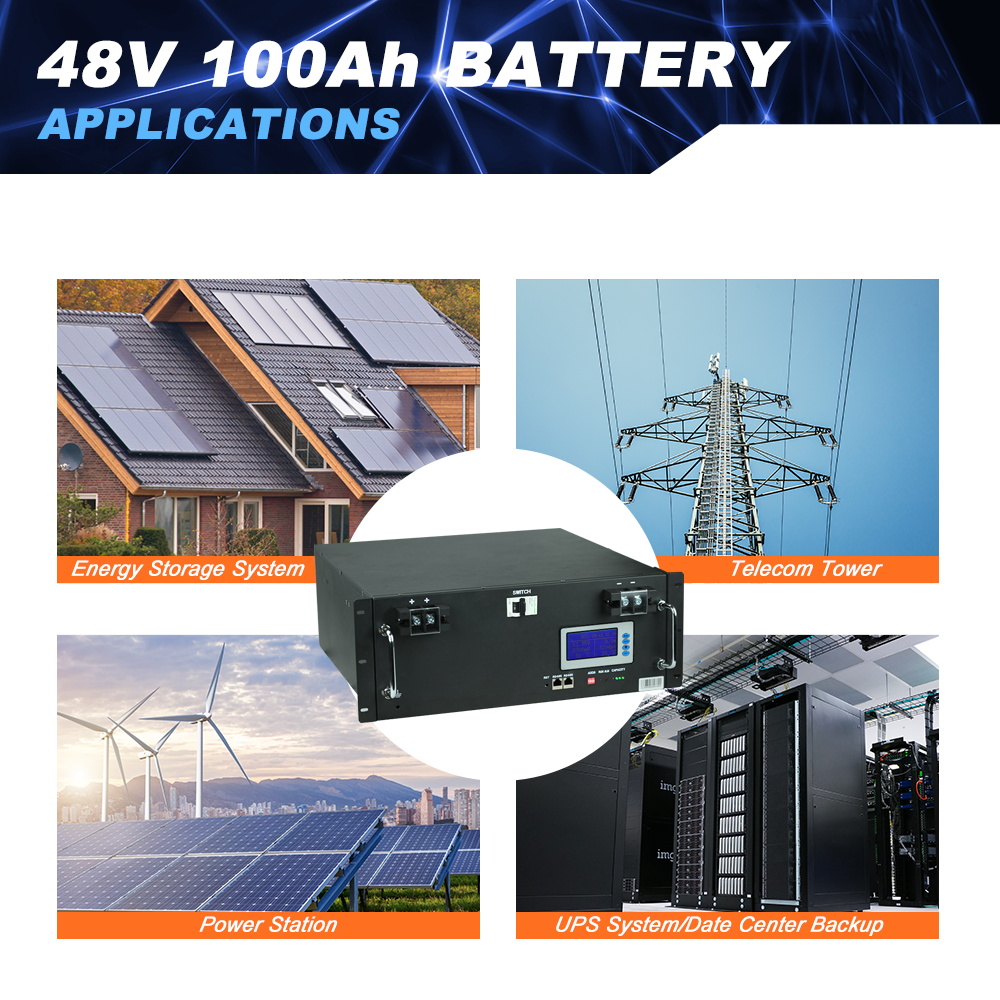 applications of 48100 server rack lifepo4 battery