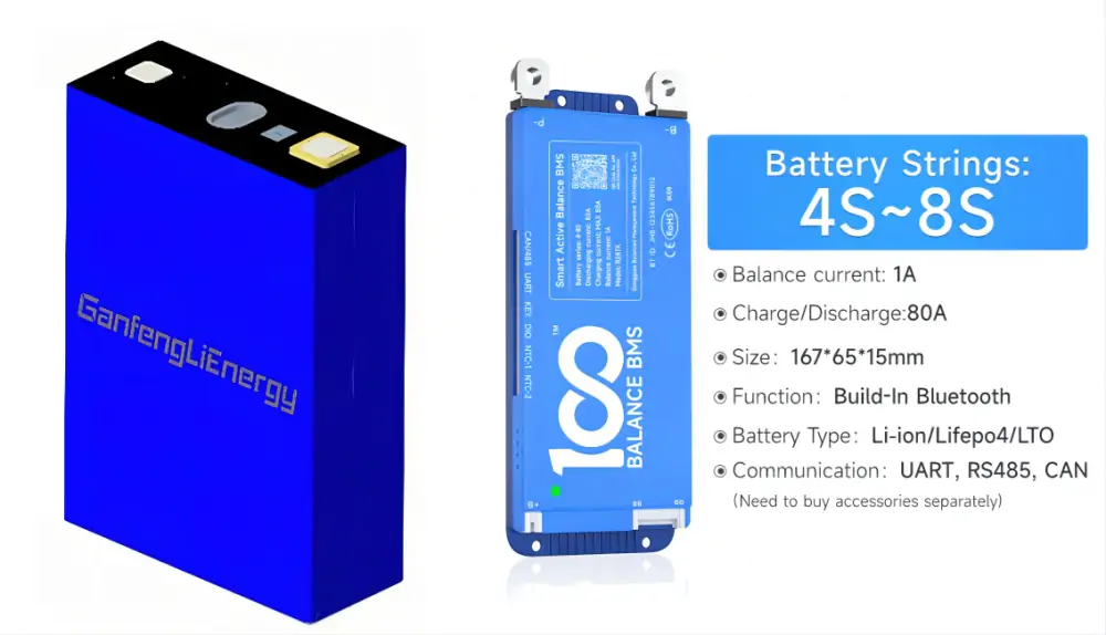 GFL 3.2V314Ah batteries and 4S100A BMS