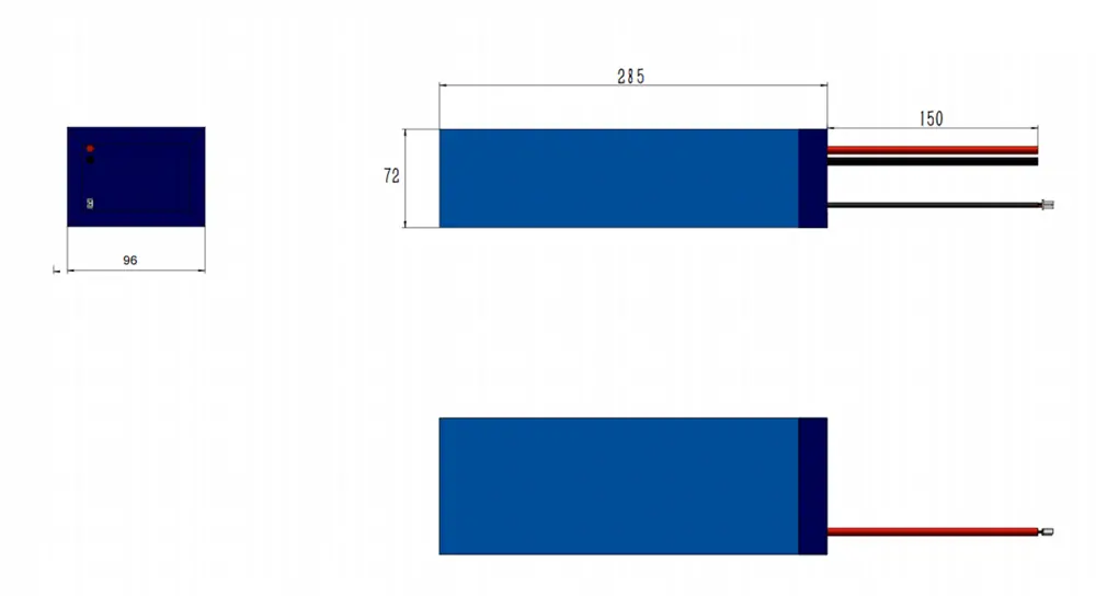drawing of Customized 24V16Ah NMC Battery Packs