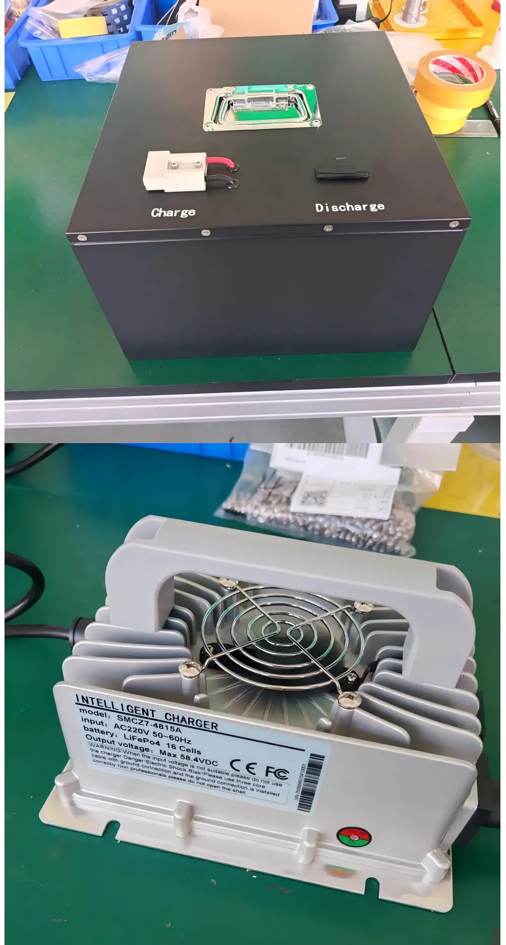 51.2V52Ah e-bike battery pack and 48V15A charger